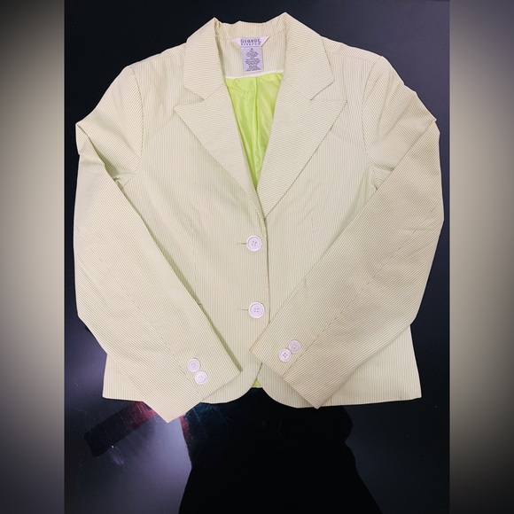 Green and White GEORGE Striped Blazer *size: 14* - Picture 1 of 3